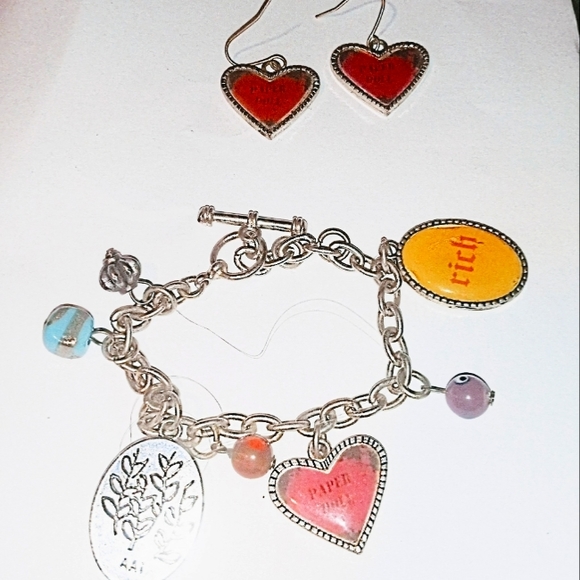 Ladies charm bracelet n earring set - Picture 1 of 1